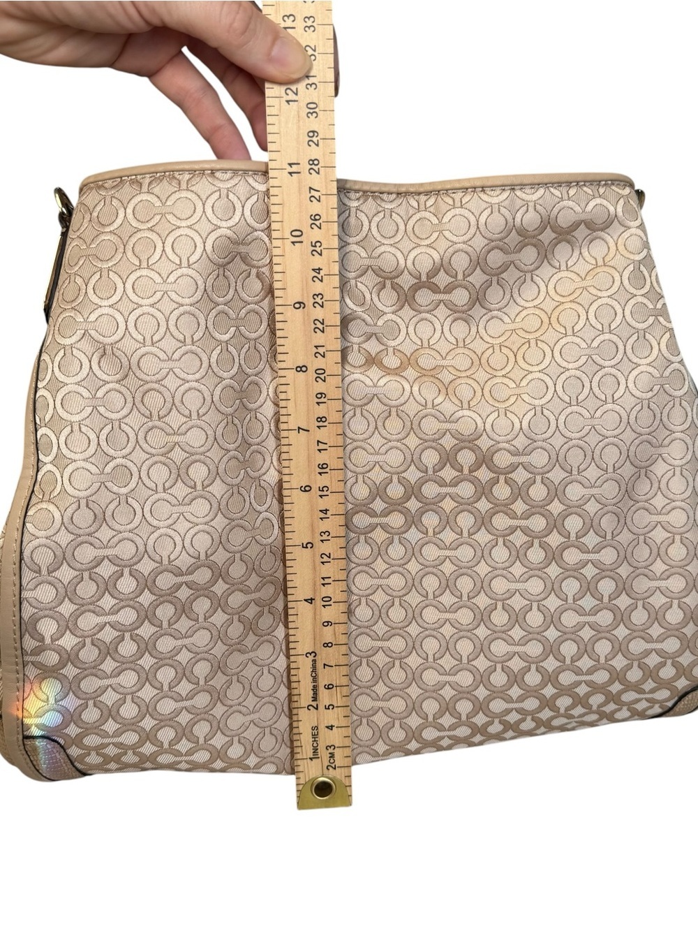 Coach Madison Op Optic Art Pearlescent Small Phoebe 27843 $298 LI/Khaki - Picture 15 of 16